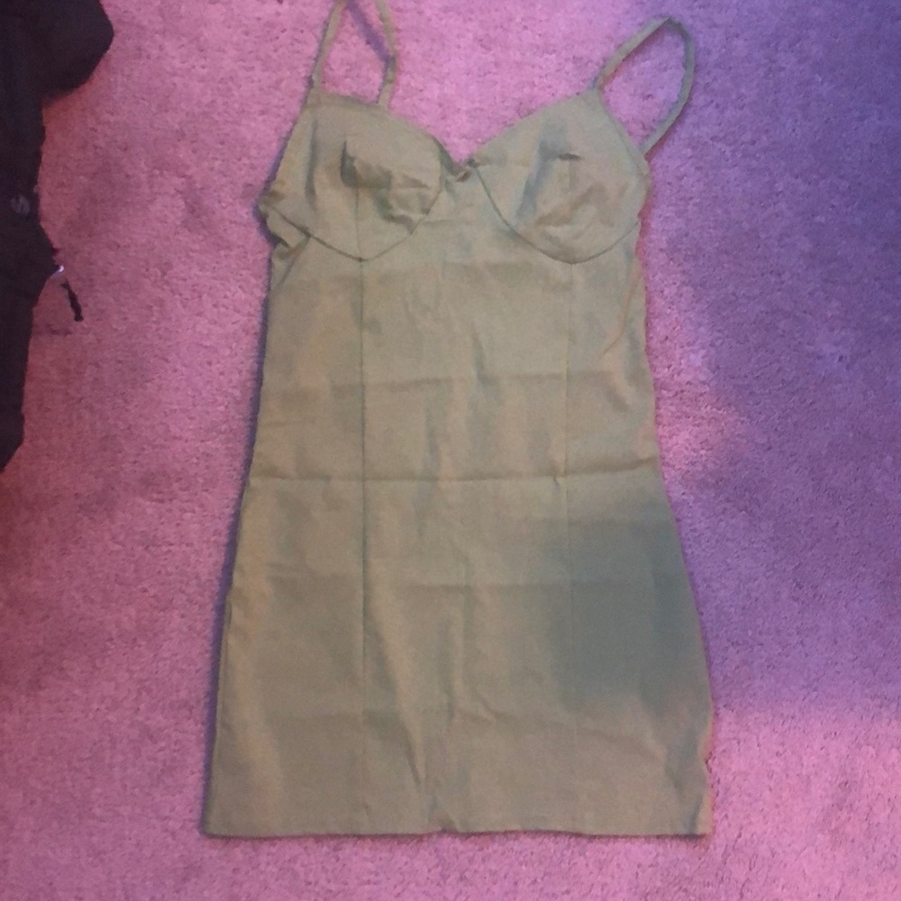 Green mini dress
